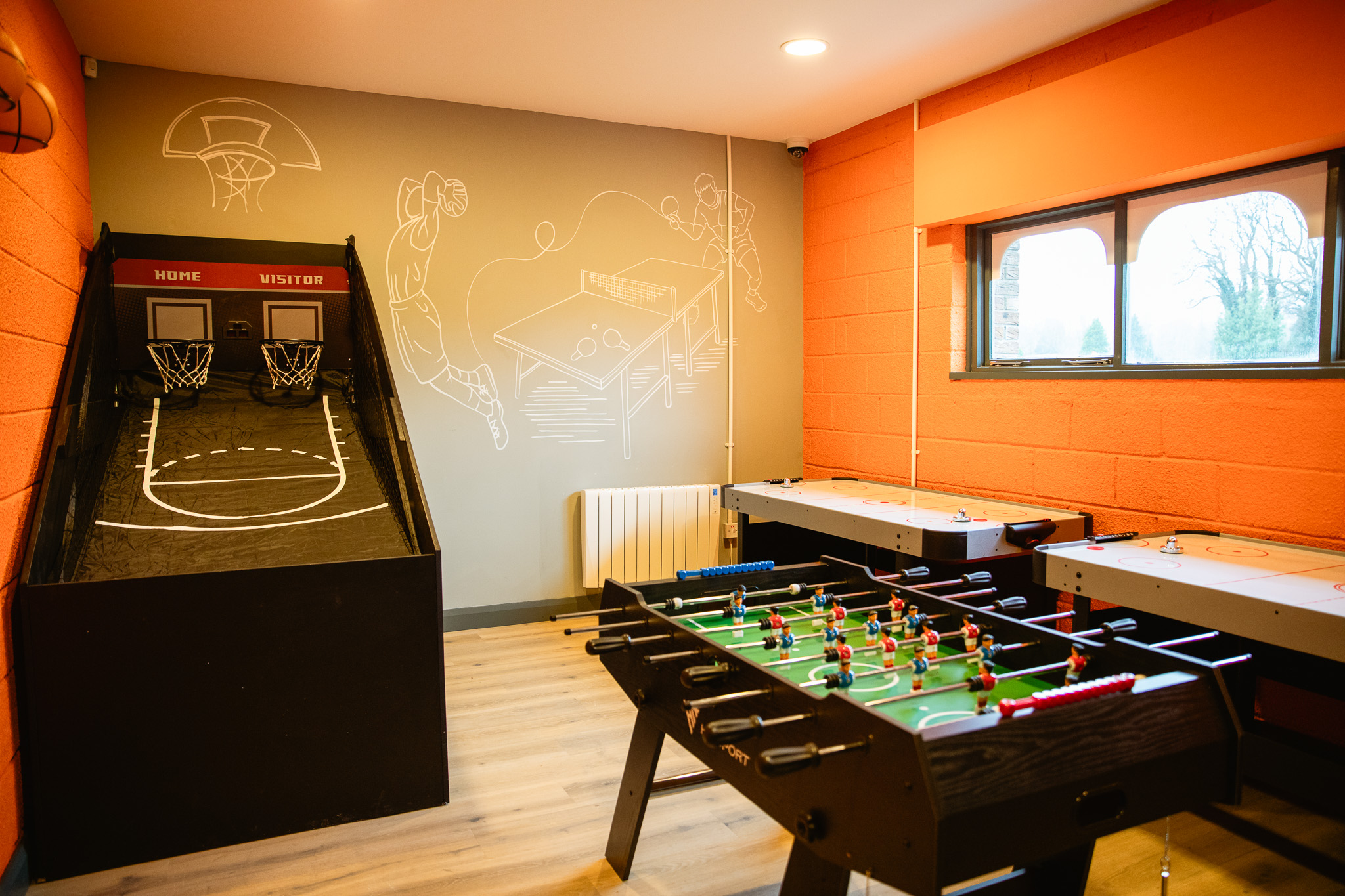 Games room in sports pavilion